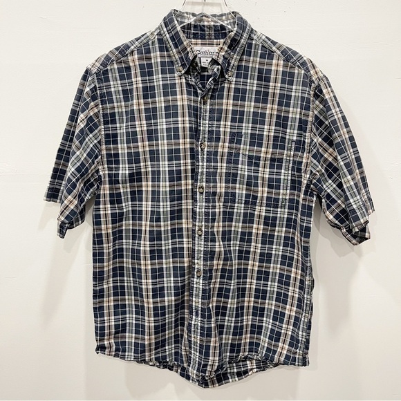 Carhartt Men’s Plaid Short Sleeve Button Down Shirt Medium - Picture 1 of 9